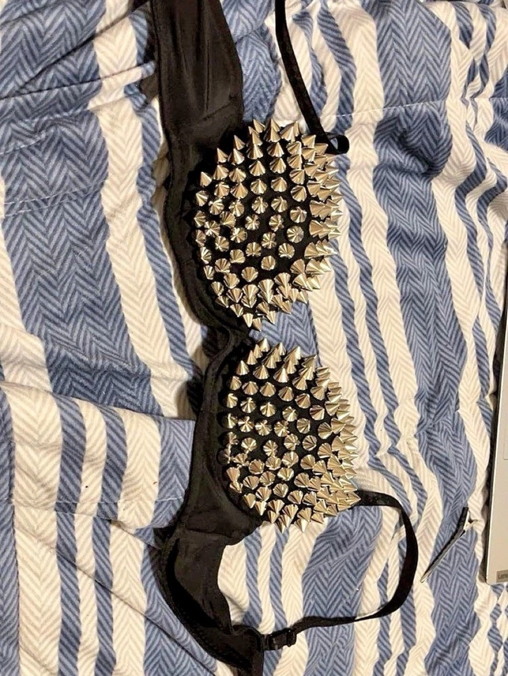 Studded Black Bra